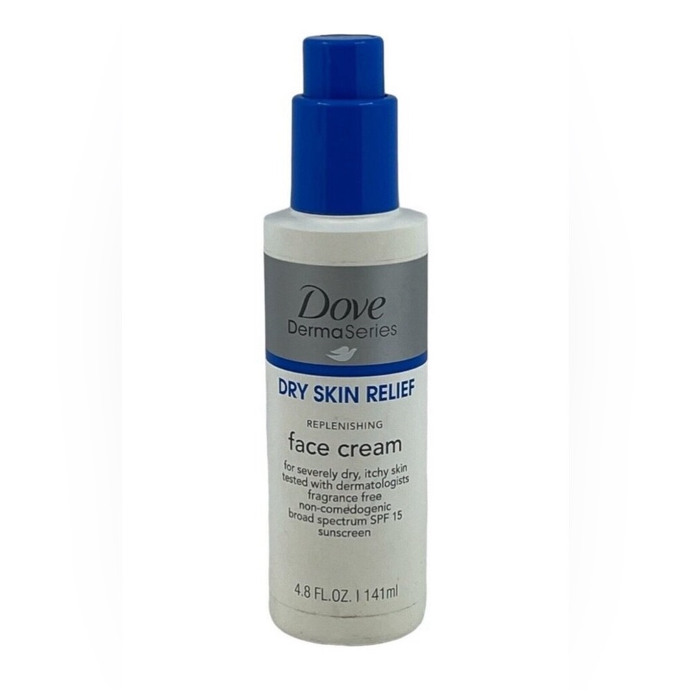 Dove DermaSeries Replenish Dry Skin Relief Face Cream Fragrance Free 4.8oz